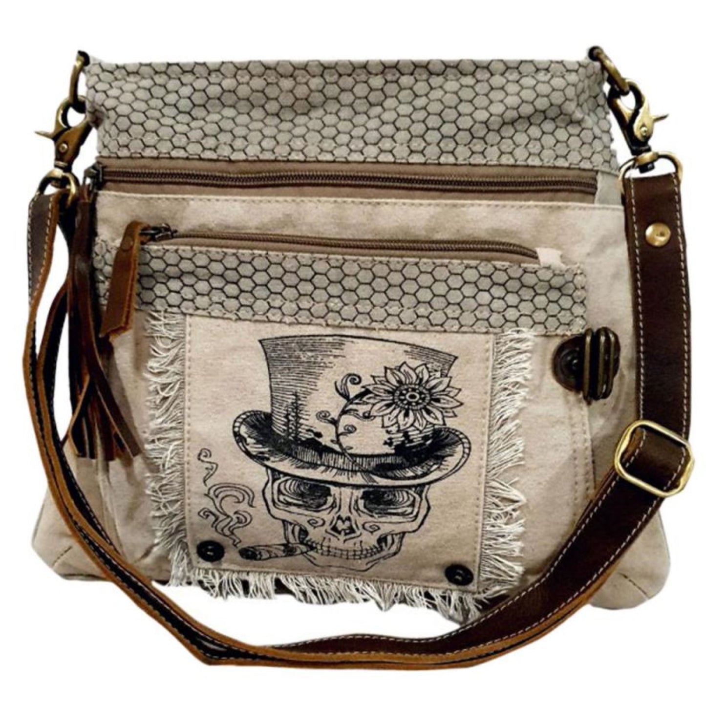 Skull Sustainable Canvas Purse Crossbody Bag