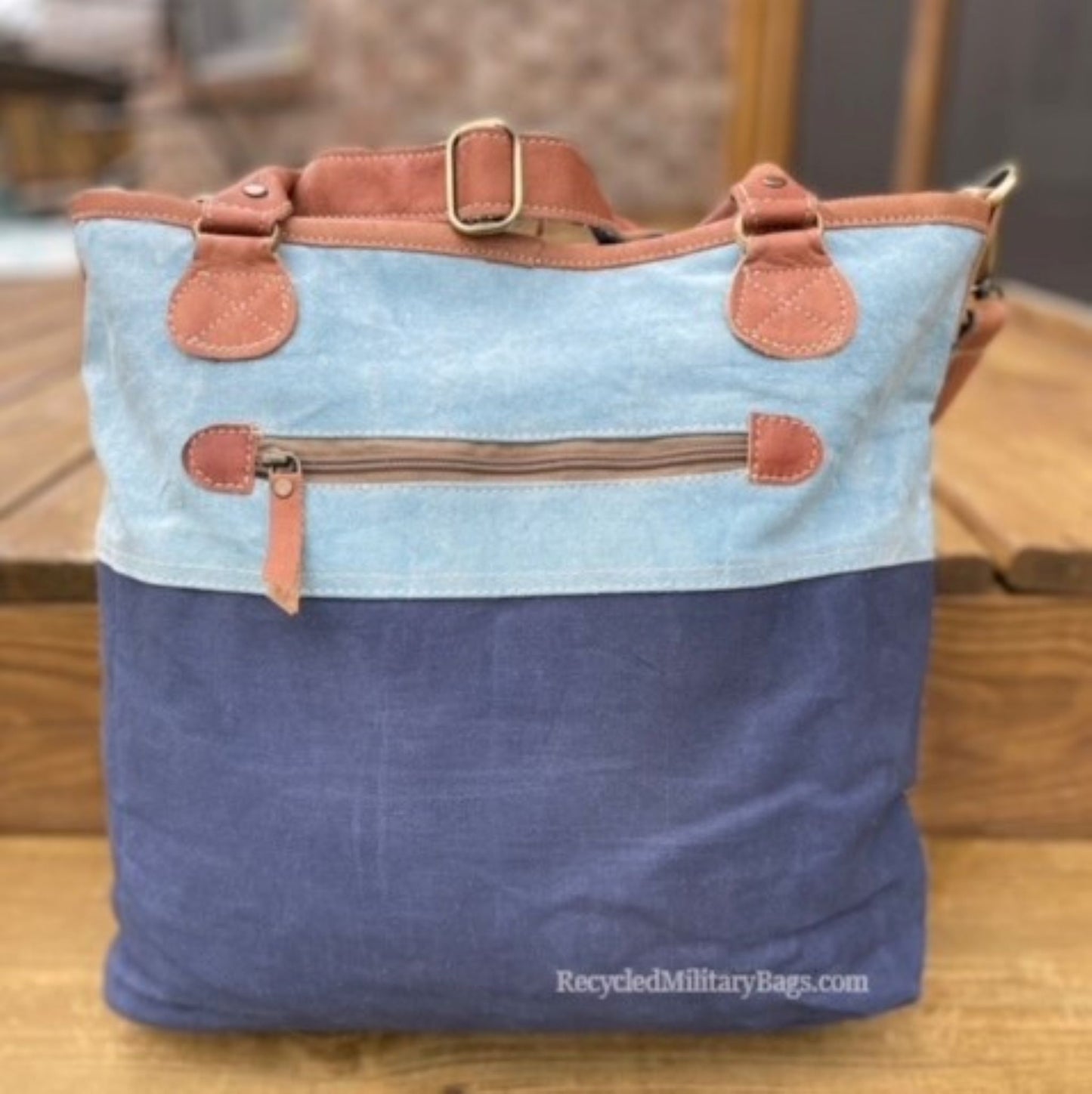 Patriotic USA Blue Sustainable Canvas Tote or Purse