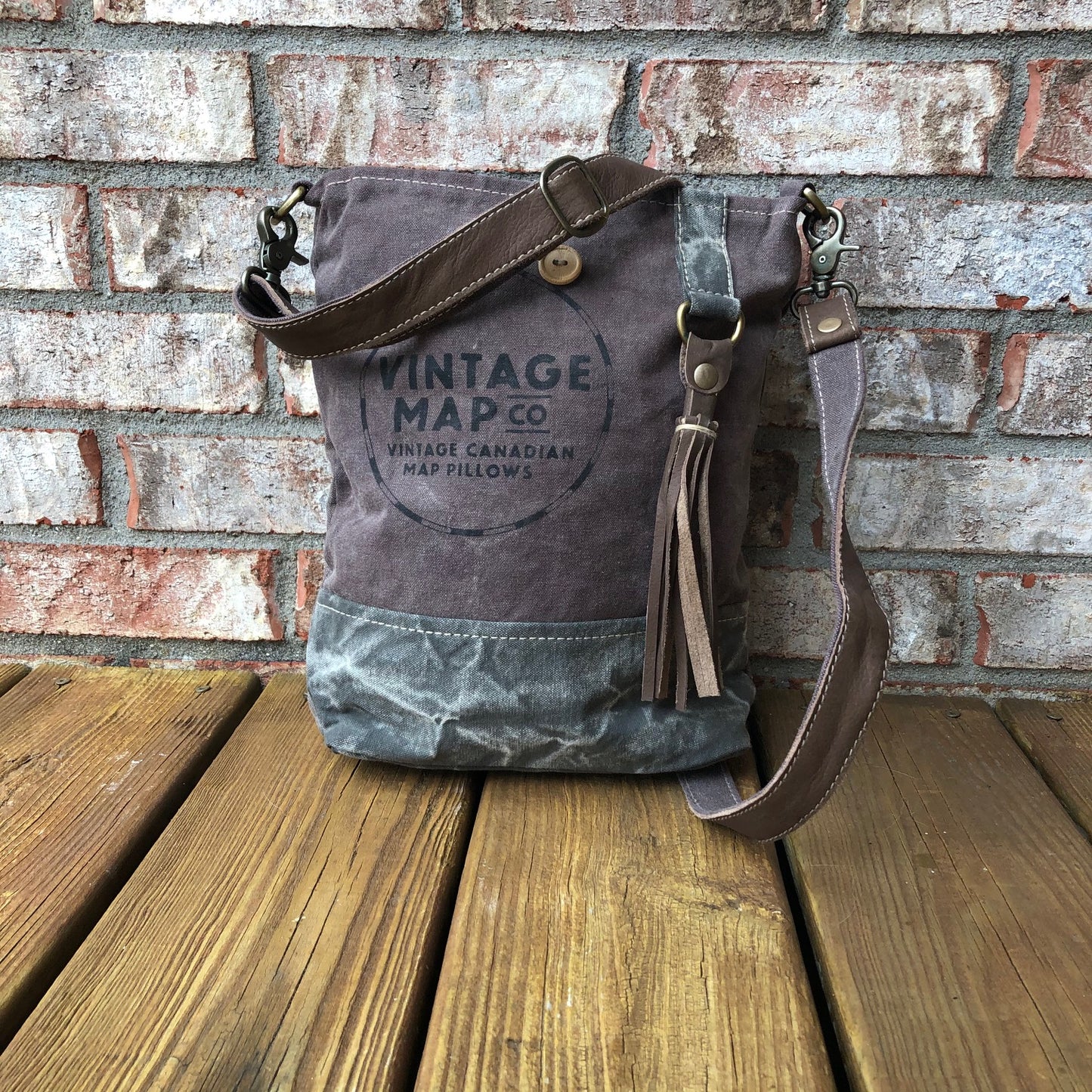 Vintage Map Purse Crossbody Bag~ You're Going To Love this Sustainable Canvas Bag!