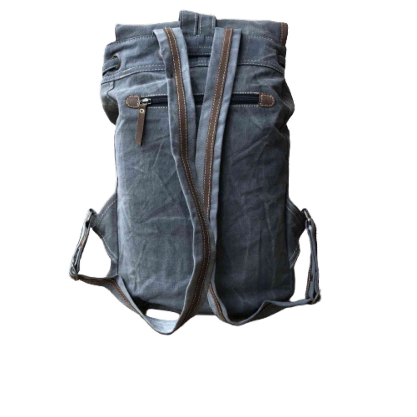 Unisex Gray Large Sustainable Canvas Backpack