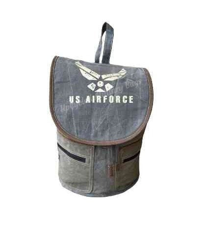 US Air Force BackPack Gray Unisex Sustainable Canvas Backpack ~ Also available in Army and Navy!