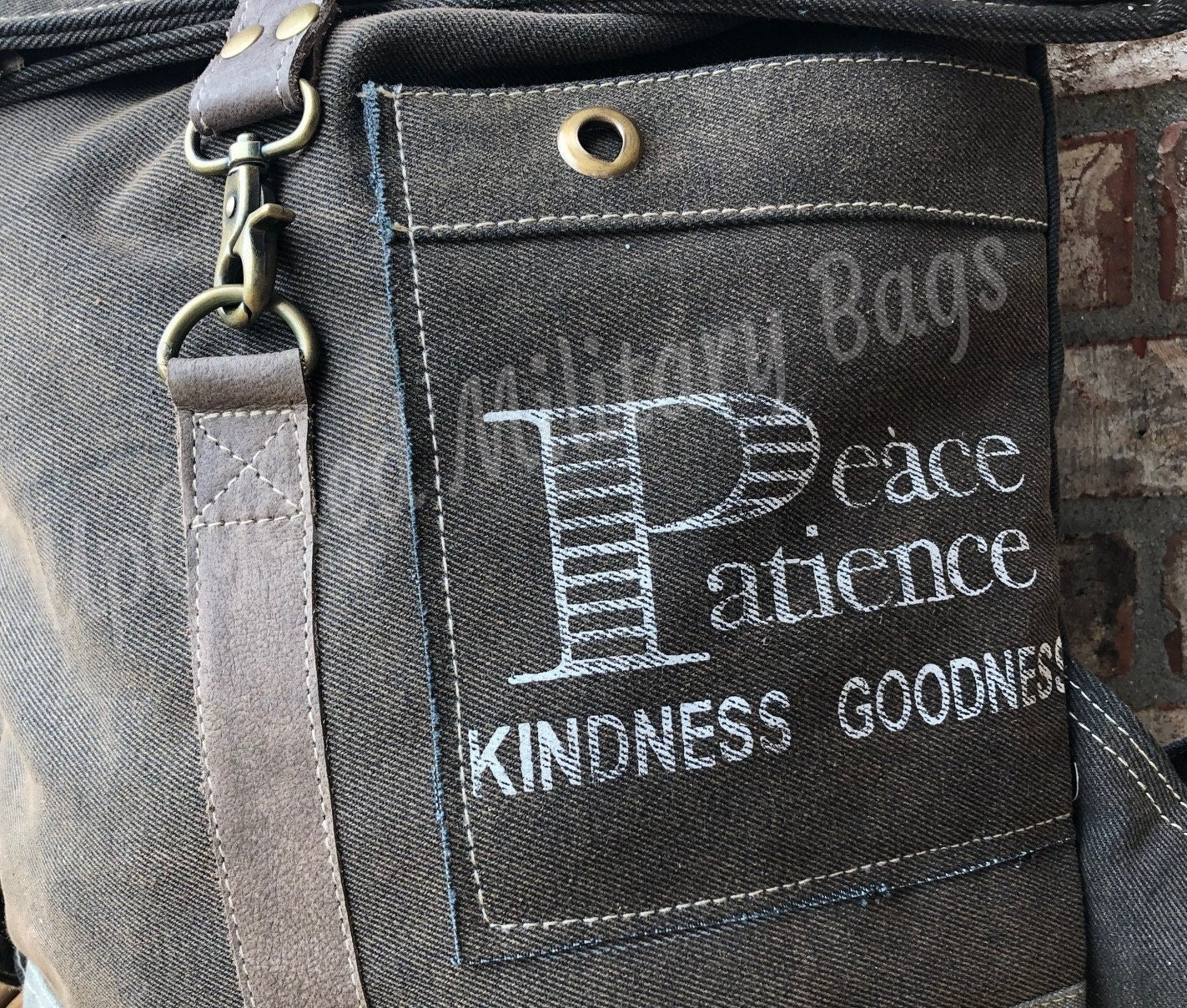 Peace & Patience Large Canvas BackPack ~ Peace Patience Kindness Goodness! The Name Says It All!